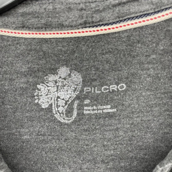 Pilcro Anthropologie Cooper Draped Henley Top Womens S Gray Charcoal Pullover - Picture 9 of 12